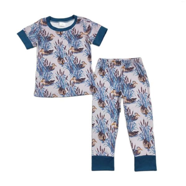 Conjuntos de ropa para niños al por mayor Clama nocturna Baby Boy Mangas cortas Camisa Pantalones Juego de ropa de dormir