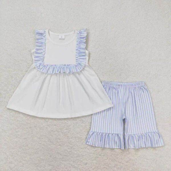 Ensembles de vêtements en gros de Blures à manches courtes pour enfants en gros, Banques-enfants à imprimé bébé filles Summer Summer Custom Kid Vêtements