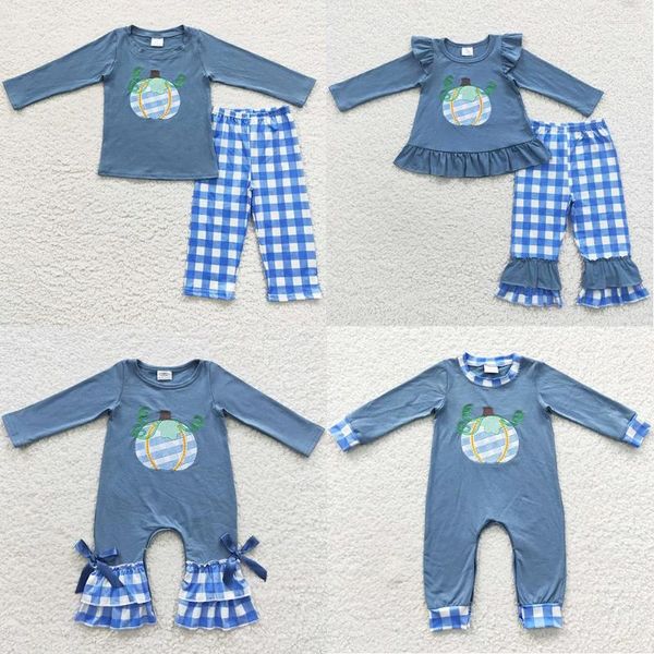 Ensembles de vêtements en gros citrouille enfant en bas âge fille vêtements garçons tenues coton boutique infantile bébé barboteuses enfants frère Halloween