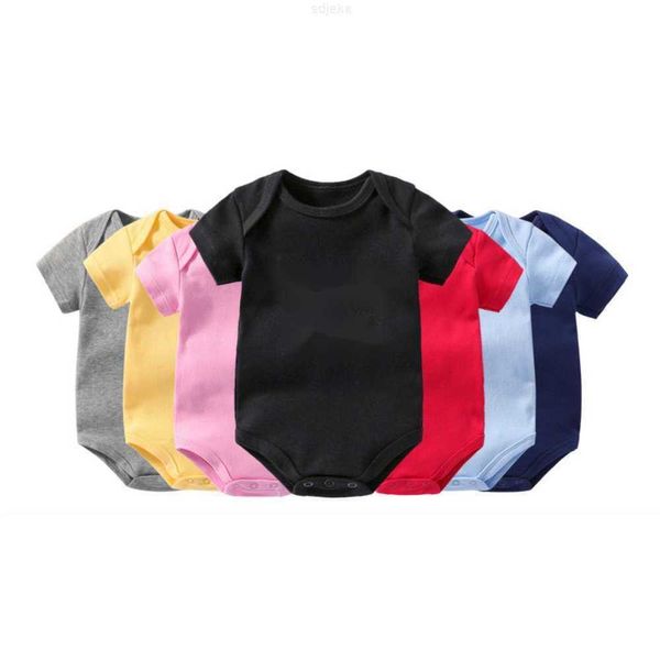 Ensembles de vêtements en gros couleur unie vierge bébé Onesie 100% coton garçons vêtements nouveau-né barboteuses