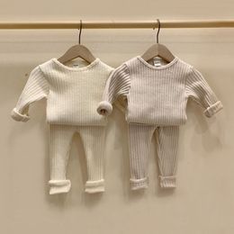 Kledingsets Winter herfst Baby voor 0 5y Girl Boy -kleding Warm trui broek Kids Outfits Kinderpyjama 230105