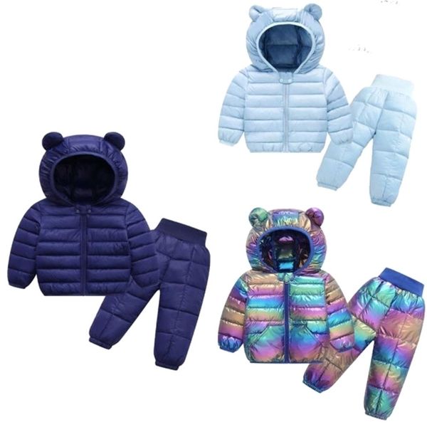 Conjuntos de ropa Invierno Niños Bebé Niño Cálido Chaquetas con capucha Pantalones Niñas Niños Traje de nieve Abrigos Traje de esquí a220826