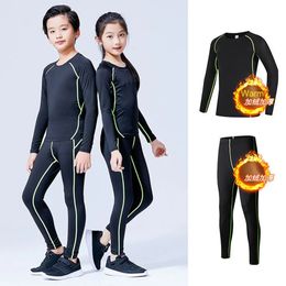 Ensembles de vêtements Costume de sport pour enfants d'hiver bébé sous-vêtement thermique combinaison de Compression pour enfants longs Johns garçons vêtements de sport pour filles séchage rapide Stretch 231027