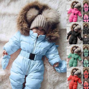 Ensembles de vêtements Vêtements d'hiver Infantile Bébé Habit de Neige Garçon Fille Barboteuse Veste Combinaison À Capuche Chaud Épais Manteau Tenue Enfants Survêtement Vêtements Pour Bébés L230625 Z230726