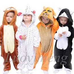 Kledingsets Winter Flanel Boys Girls Pyjamas Kinderen Onesie Kids Unicorn Kigurumi Sleepwear Rabbit Panda Licorne Pyjamas Baby Pijama's 221103