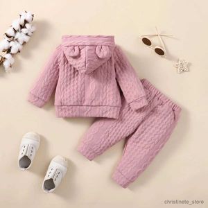 Ensembles de vêtements hiver nouveau-né infantile 1-2 ans bébé filles bébé ensemble à manches longues à capuche doux mode sport bébé vêtements R231215