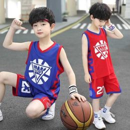 Kledingsets y Peuter Outfits Kids Sportpak Summer Kinderen jongens meisjes basketbalkleding set mode vrije tijd Vast Shorts PCSSet