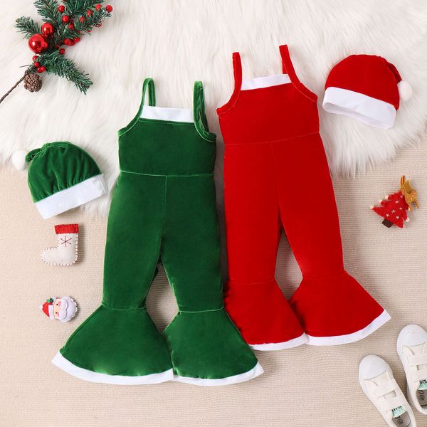 Ensembles de vêtements Année Enfants Père Noël Enfant Bébé Vêtements De Noël Fête Robe Rouge Ensemble pour Enfants Costume De Noël Père Noël Ensemble Combinaison 230912