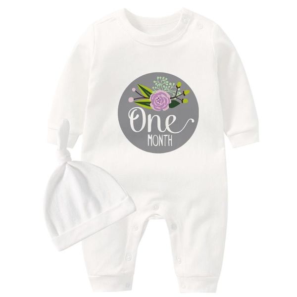 Ensembles de vêtements YSCULBUTOL Bodys Bébé Barboteuses Né Drôle Douze Fleur Infantile Fille Vêtements Cadeaux D'anniversaire