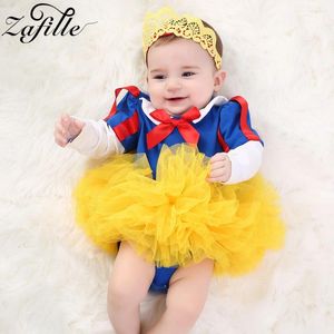 Conjuntos de ropa ZAFILLE Girls Princess Set Fiesta de cumpleaños Traje de bebé Body de manga larga Faldas de tutú amarillo Sweet Kids Borns 3pcs