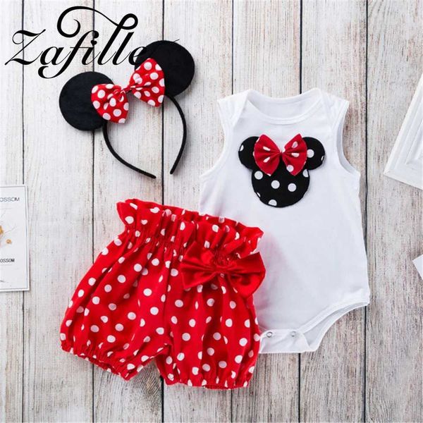 Ensembles de vêtements Zamille Sweet Suit for Newborn Girls Clothes Set Body Cut Bodys + Polka Dot Shorts 0-12M