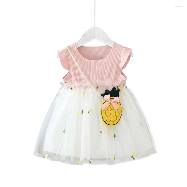 Ensembles de vêtements Zmafox bébé filles gilet en mousseline de soie robes sac à bandoulière enfant en bas âge jupe à bulles sans manches maillot enfants vêtements 4Y