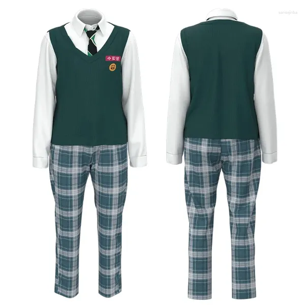 Conjuntos de ropa uniforme de cosplay zombie para hombres Camisa manchas de la escuela Vestido de halloween disfraz de campus