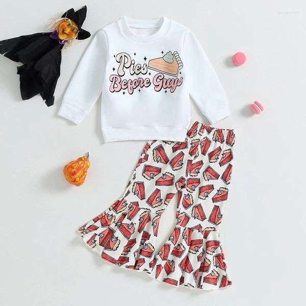 Ensembles de vêtements zzlbuf bébé bébé garçons 1er Thanksgiving 3pcs Set Turkey Print Long Mancheur Longe et Pantal