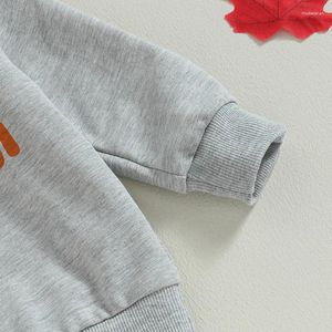 Kledingsets Zzlbuf Toddler Baby Boy Halloween Outfits Tracksuitletter Afdrukken Lange mouw Sweatshirt Elastische broek Schattige herfstkleding