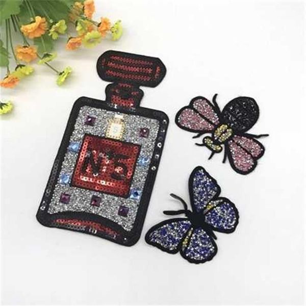 Ropa accesorios y herramientas de costura mariposa abeja planchado parches para ropa cuerno bordado ropa hats251Q