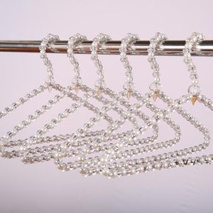 Ropa Shelf Crystal Beads Pearl Ropa Hanger Nonslip Triangle Arc Vestido de novia Vestido de novia Exhibición Tienda Vestido Marco BBE13274