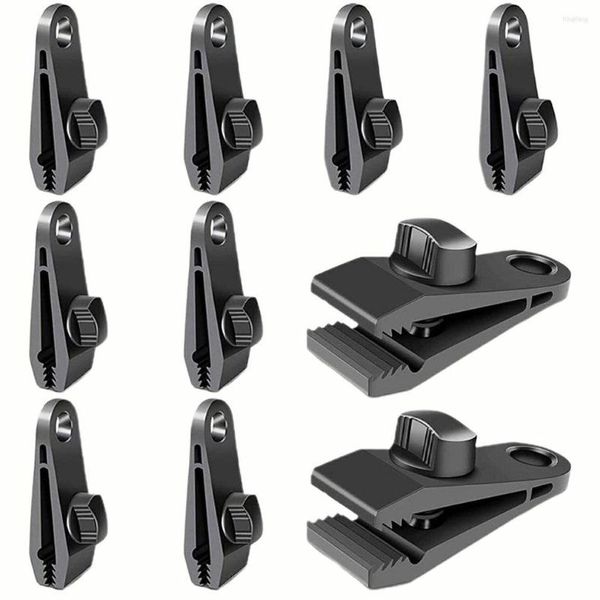 Stockage de vêtements 10 Pcs Heavy Duty Tarp Clips Auvent Pinces Lock Grip Set Tente Fixe Coupe-Vent Clip En Plastique Pour L'extérieur Camping Auvent