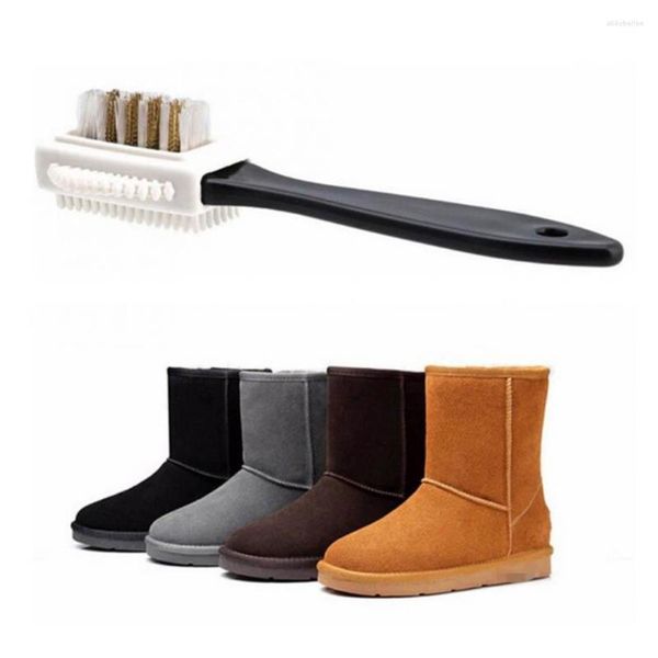 Stockage de vêtements 1Pc 3Côté Chaussures Brosse Noir Brosses De Nettoyage Pour Daim Nubuck Botte Forme Spéciale En Cuir Chaussures Nettoyant Maison Accessoires