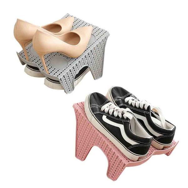 Rangement de vêtements 1 pièces organisateur de chaussures moderne support de nettoyage chaussures en plastique vivant organisateurs fente support étagère JJ20 garde-robe