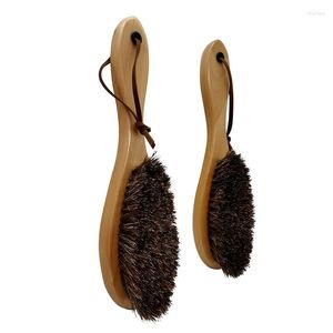 Rangement de vêtements 2 pièces brosse de polissage en crin manche en bois hollandais utilisation pour chaussures en cuir sac manteau siège de voiture haute valeur dépoussiérage doux et