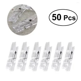 Almacenamiento de ropa 50 Uds Clips colgantes de resorte abrazaderas línea de ropa de plástico Mini papel Pos Clip pinzas para la ropa