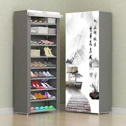 Rangement de vêtements 8 couches 10 combinaison armoire à chaussures Simple tissu tissu chaussures support pliant anti-poussière étagère bricolage meubles