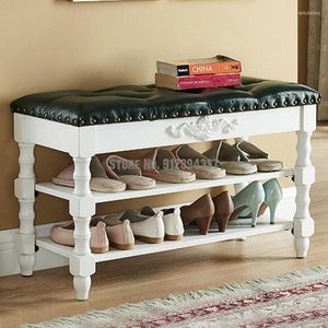 Rangement de vêtements, tabouret à langer américain en bois massif, armoire européenne, porte de canapé en cuir