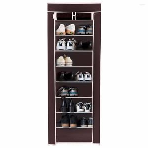 Kledingopslag Canboun 10 Laag schoentorenrek met stofomslag 18 paar Home Space Saving Organizer draagbare schoenen plankkast HW57331