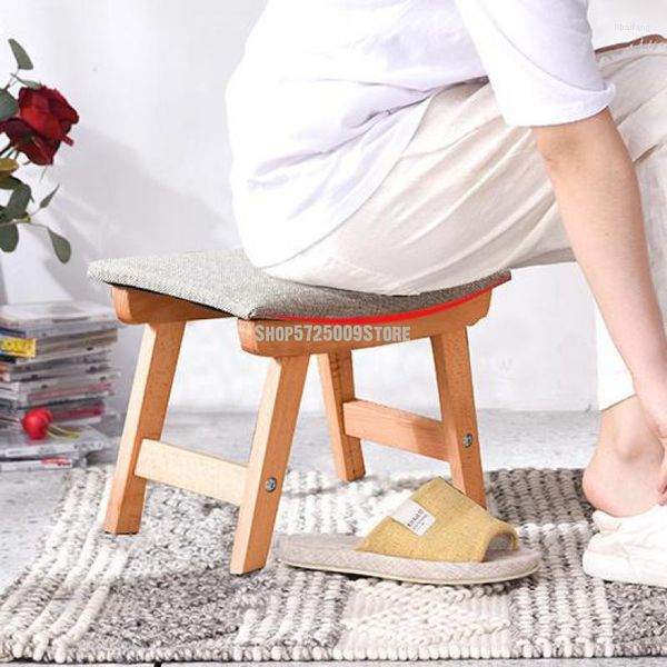 Tabouret de rangement en tissu pour vêtements, chaussures créatives pour la maison, Table à langer, salon, banc en bois massif, canapé moderne Simple