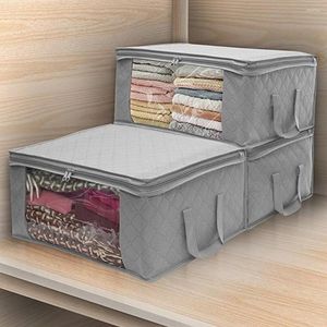 Cajas de almacenamiento para ropa, bolsas, organizador con cremallera, armario para el hogar, caja de almacenamiento ligera para armario, bolsa plegable debajo de la cama