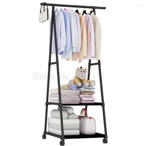 Almacenamiento de ropa, perchero colorido para ropa, estante colgante de pie para suelo, perchero con rueda, muebles de dormitorio de estilo Simple