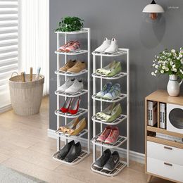 Étagère à chaussures pliante en fer, rangement de vêtements, armoire Simple, économique, multicouche, anti-poussière, pour gagner de l'espace à la maison