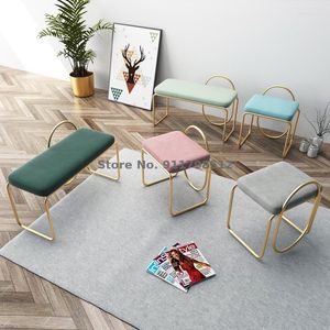 Rangement de vêtements lumière luxe chaussure à langer tabouret maison entrée petite cabine d'essayage magasin nordique canapé banc Dressing Sto