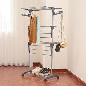 Kleding opslag metalen kledinghanger multifunctionele organizer vloerkast droogrekken eenvoudig thuismeubilair