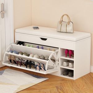 Clothing Storage Nordic Shoe Rack Entrance With Changing Stool Household Cabinet Bench Shoes Organizer Shelf