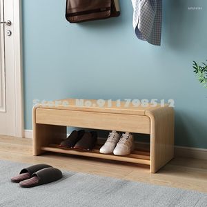 Stockage de vêtements tabouret à langer en bois massif nordique ménage en bois porte Simple et moderne peut être assis dans le St