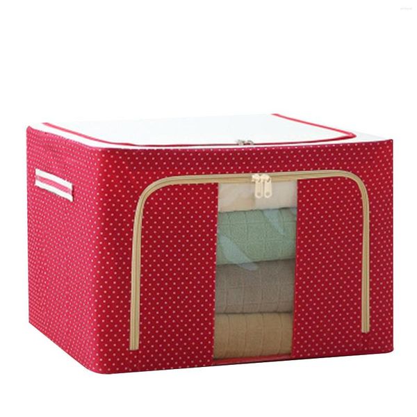 Boîte de rangement en tissu Oxford pour vêtements, avec cadre en acier, organisateur détachable pour vêtements, draps, couvertures, ménage