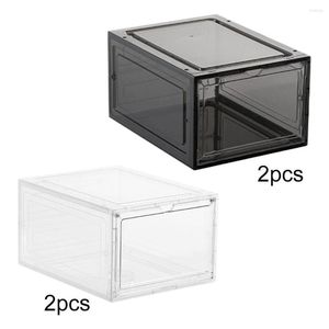 Caja de almacenamiento de ropa Organizador apilable Cierre magnético Zapatos de alta techo Panel transparente para la vitrina de entrada del dormitorio del garaje