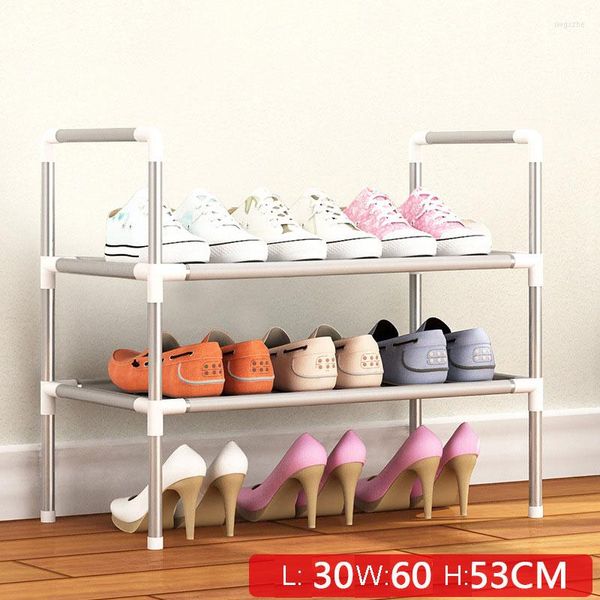 Rangement de vêtements Simple multicouche étagère à chaussures non tissés facile à assembler étagère en métal debout bricolage chaussures armoire salon meubles