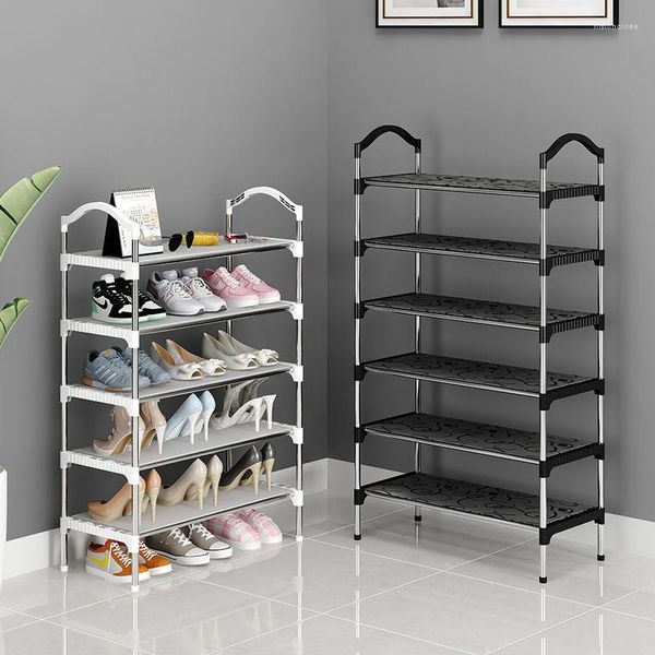 Almacenamiento de ropa Zapatero simple Refuerzo Tubería de hierro Gabinetes de múltiples capas Organizadores Muebles para el hogar DIY Ensamblar gabinete de zapatos