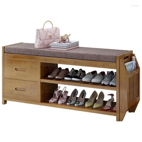 Rangement de vêtements en bois massif chaussures banc porte tabouret maison nordique moderne minimaliste chambre maquillage tabourets organisateurs étagère à chaussures armoire