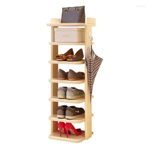 Kledingopslag Verticaal houten Japanse stijl schoenenrek minimalistische ontwerpkastruimte besparing en natuurlijk milieuvriendelijk