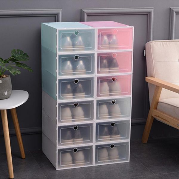 Armoire de rangement de vêtements 1PC épaissi Transparent chaussures boîte tiroir étui en plastique boîtes à chaussures empilable Shoeboxstorage étagère à chaussures