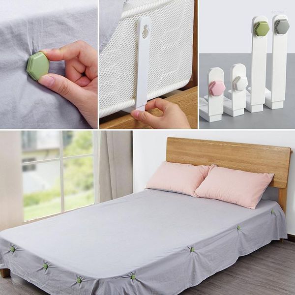 Garde-robe de rangement pour vêtements 4 pièces/ensemble, pince pour drap de lit, supports de fixation antidérapants, pinces, attaches pour matelas, support pour couvre-lit