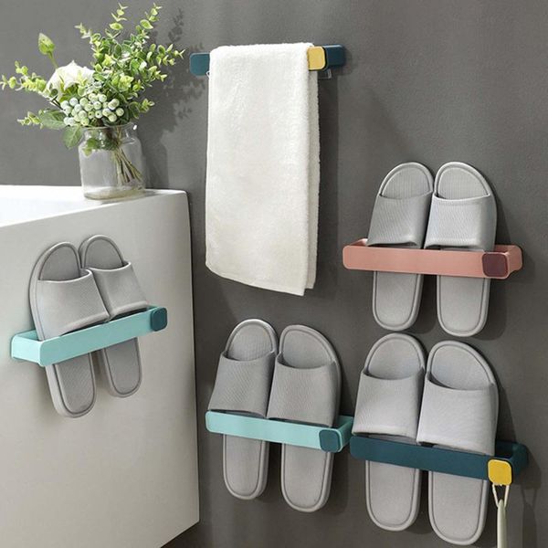 Armoire de rangement de vêtements salon salle de bain pantoufles support artefact sans Perforation mur pratique étagère organisateur de maison