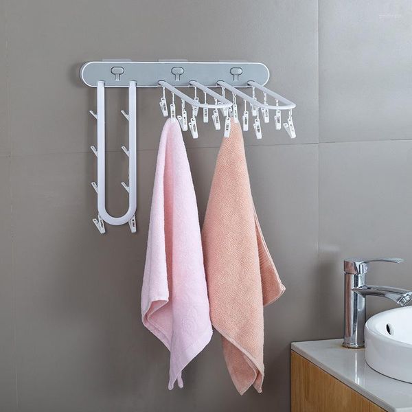 Garde-robe de rangement pour vêtements, cintres multifonctionnels pliants pour sous-vêtements, gain de place sans poinçon, pour suspendre le balcon, la salle de bain