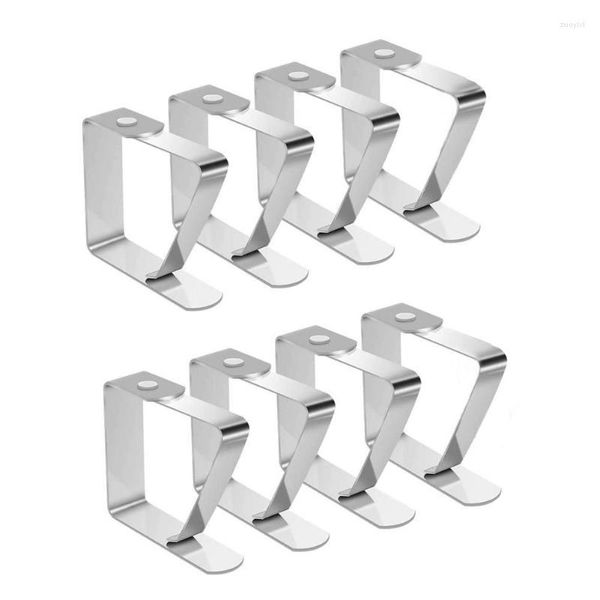 Clips para cubierta de mesa de armario de almacenamiento de ropa, abrazaderas flexibles de acero inoxidable antideslizantes de metal para manteles, mesas gruesas para interiores y exteriores