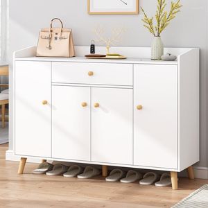 Kleding opslag wit houten schoenenrek organizer Nordic Door Multi Layer Cabinet Solid Entrance Moderne Sapateira Livingroom HX50XG
