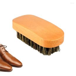 Kleding opberg houten reinigingsborstels voor schoenen glans met paardenhaarborstelige zorgborstel suede nubuck laars